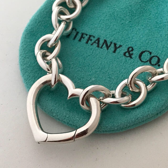 希少】TIFFANYティファニー ラウンドリンク ハートクラスプ ブレスレット-