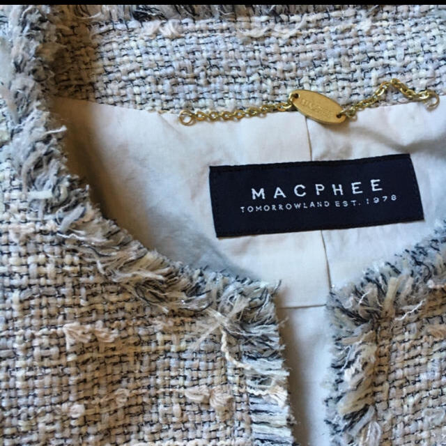 MACPHEE(マカフィー)のトゥモローランド　マカフィー　ツイードジャケット レディースのジャケット/アウター(ノーカラージャケット)の商品写真