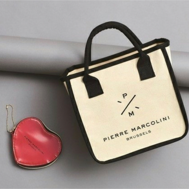 ピエールマルコリーニ♡スクエアトートバッグ&ハート型ポーチ レディースのバッグ(トートバッグ)の商品写真