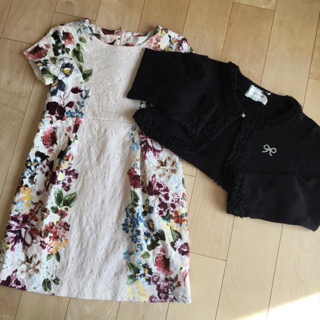 ZARA KIDS(ザラキッズ)のフォーマル  入学式　お出掛け　女の子　ZARAワンピ　ボレロセット120 キッズ/ベビー/マタニティのキッズ服女の子用(90cm~)(ドレス/フォーマル)の商品写真