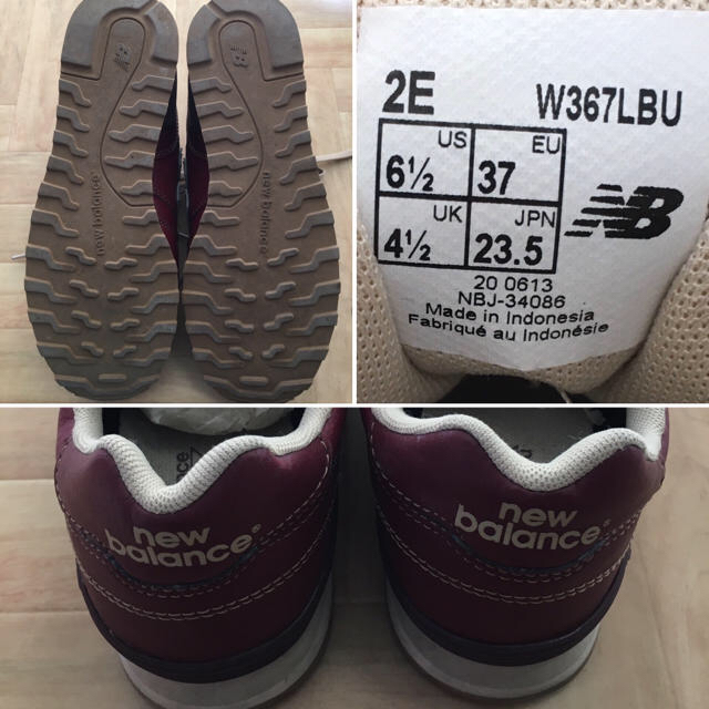 New Balance(ニューバランス)のニューバランス newbalance 23.5 えんじ 367 バーガンディ レディースの靴/シューズ(スニーカー)の商品写真
