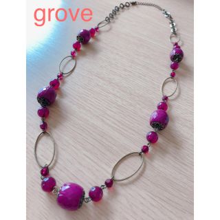 グローブ(grove)の♡grove♡  ネックレス　ピンクパープル(ネックレス)