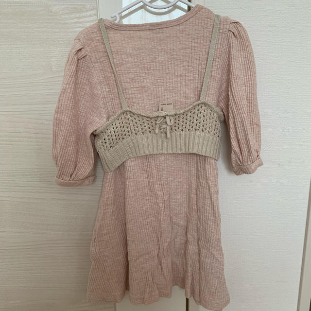 petit main(プティマイン)のプティマイン　ビスチェ付きワンピース  キッズ/ベビー/マタニティのキッズ服女の子用(90cm~)(ワンピース)の商品写真