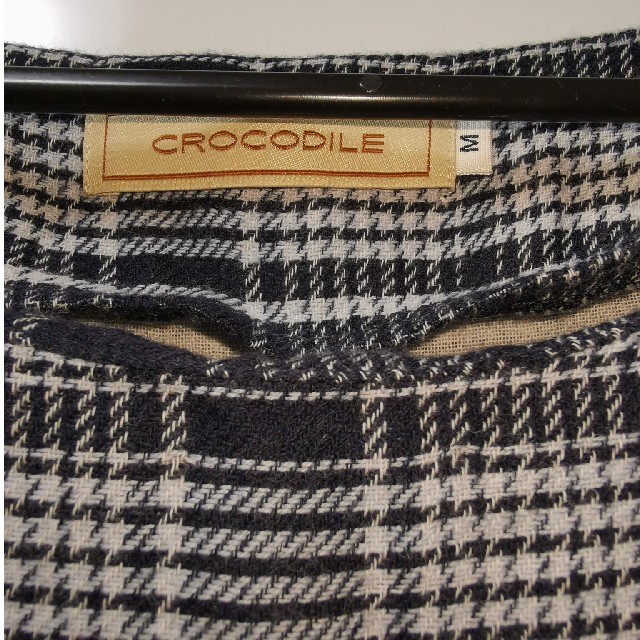 Crocodile(クロコダイル)のCrocodile クロコダイルチェックウールコットン トップシャツチュニック レディースのトップス(シャツ/ブラウス(長袖/七分))の商品写真