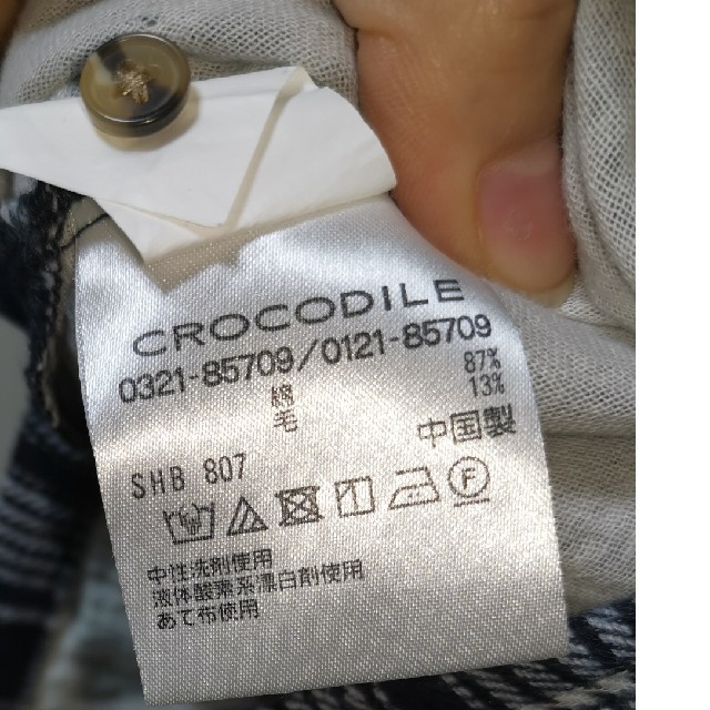 Crocodile(クロコダイル)のCrocodile クロコダイルチェックウールコットン トップシャツチュニック レディースのトップス(シャツ/ブラウス(長袖/七分))の商品写真