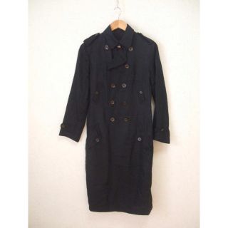 ヨウジヤマモト(Yohji Yamamoto)のヨウジヤマモト    ロングキュプラボタンダブルトレンチコート(トレンチコート)