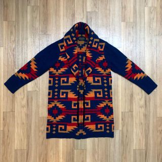 美品　Pendleton ブラック & レッド ウール カーディガン セーター