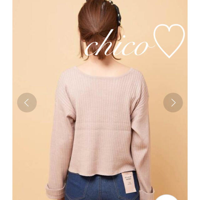 who's who Chico(フーズフーチコ)の新品格安♡チコ♡短丈リブ2wayトップス レディースのトップス(カットソー(長袖/七分))の商品写真