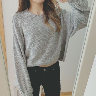 ベルシュカ(Bershka)のBershka❤︎ショート丈ニット　グレー(ニット/セーター)