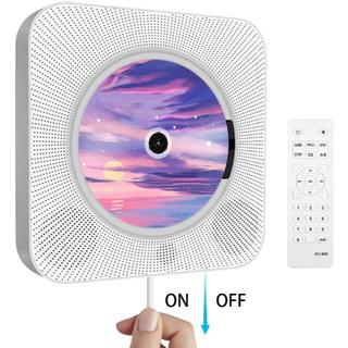 CDプレーヤー 卓上＆壁掛け式 CDラジオ ポータブル 小型 Bluetooth(ポータブルプレーヤー)