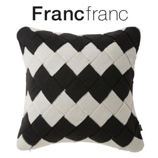 フランフラン(Francfranc)の❤新品タグ付 フランフラン モンターニュ クッションカバー【ブラック✗グレー】❤(クッションカバー)