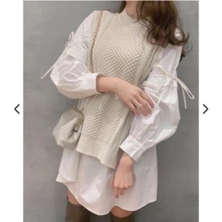 スナイデル(SNIDEL)のSNIDEL ♡新品タグ付き♡ニットベストドッキングワンピース　正規品　ネイビー(ミニワンピース)