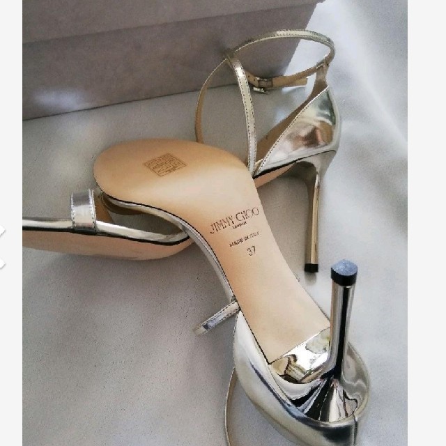 JIMMY CHOO サンダル 蒔い シルバー JIMMY CHOO サンダル 蒔い シルバー