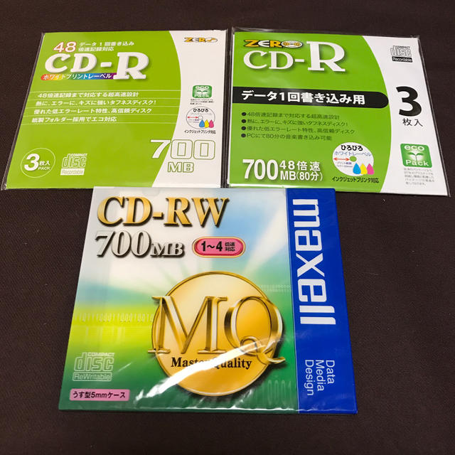 CD-R・CD-RW セット（新品・未使用） スマホ/家電/カメラのPC/タブレット(PC周辺機器)の商品写真