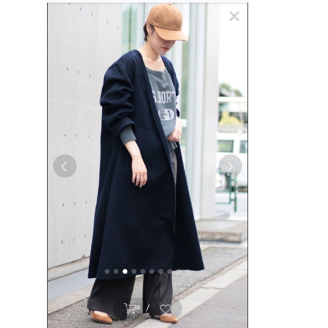 plage ハミルトンノーカラーコート ネイビー-