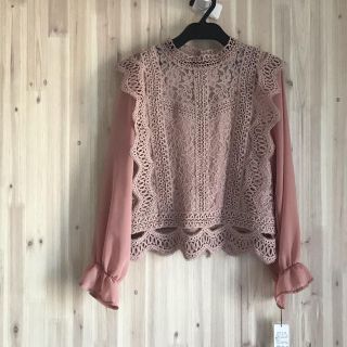 セシルマクビー(CECIL McBEE)のレースブラウス♡ピンク　オーダー品(シャツ/ブラウス(長袖/七分))