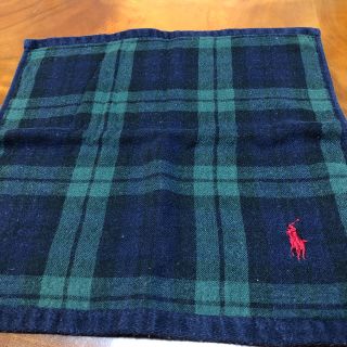 ラルフローレン(Ralph Lauren)のHaru様専用ハンドタオル.紺グリーンのブラックウォッチチェック赤ロゴ刺繍(タオル/バス用品)