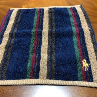 ラルフローレン(Ralph Lauren)のHaru様専ラルフローレン.ストライプタオルハンカチゴールドロゴ刺繍ホースマーク(ハンカチ/ポケットチーフ)