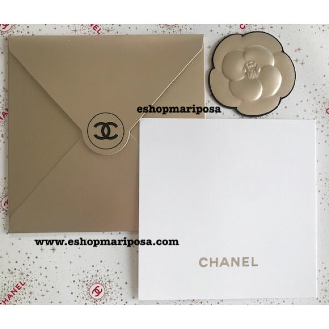 CHANEL(シャネル)のシャネル レア♪メッセージカード & 封筒 2セット ゴールド 黒ココマーク  ハンドメイドの文具/ステーショナリー(カード/レター/ラッピング)の商品写真