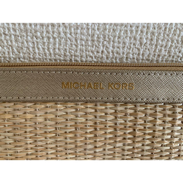 Michael Kors(マイケルコース)の【新品同様】マイケルコース　ポーチ　麻 レディースのファッション小物(ポーチ)の商品写真
