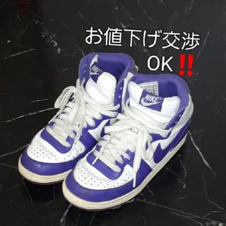 ナイキ(NIKE)のNIKE♡ BIGロゴ.パープル色♡ ハイカットスニーカー♡（23.5cm）(スニーカー)