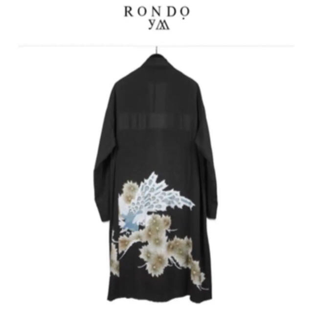 定価11.44万円19AW rondo.ym 青孔雀刺繍羽織りコートメンズ