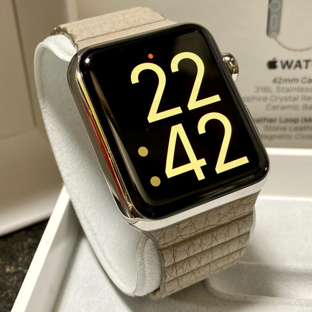 Apple Watch - Apple Watch 第 1 世代 42mm ステンレス 純正レザーループの通販 by sora's shop