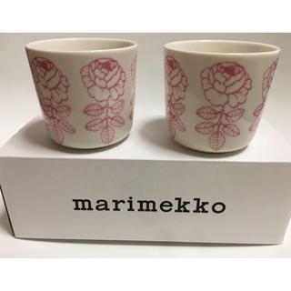 マリメッコ(marimekko)のマリメッコ  ラテマグ  ヴィヒキルース ピンク(グラス/カップ)