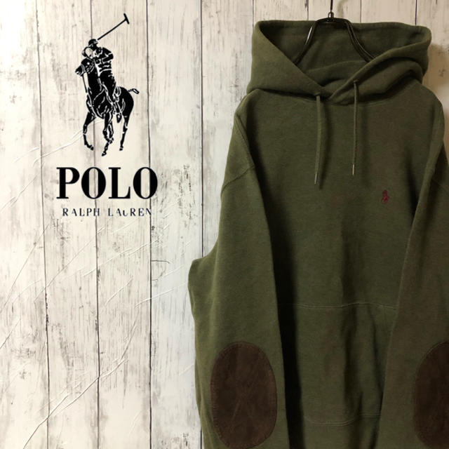 POLO RALPH LAUREN(ポロラルフローレン)の【激レア】ラルフローレン☆刺繍ロゴ アースカラー パーカー メンズのトップス(パーカー)の商品写真