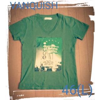ヴァンキッシュ(VANQUISH)のVANQUISH ヴィンテージ加工VネックTシャツ（４６）(Tシャツ/カットソー(半袖/袖なし))