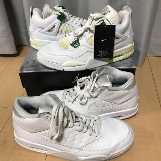 ナイキ(NIKE)の1足デッドストック　NIKE AIR JORDAN4 RETRO  白/緑(スニーカー)