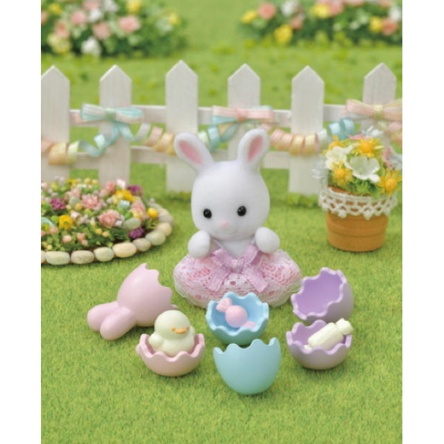シルバニアファミリー　しろウサギちゃんのイースターセット キッズ/ベビー/マタニティのおもちゃ(ぬいぐるみ/人形)の商品写真