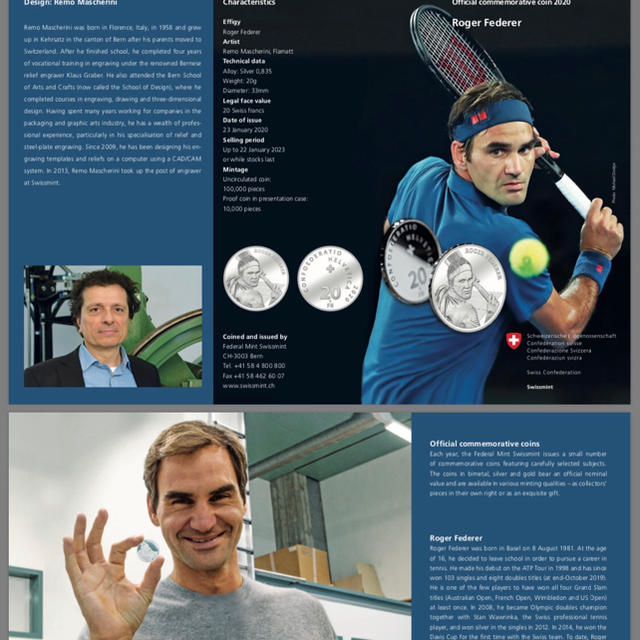 【入手困難】Silver coin Federer/フェデラー コイン 記念銀貨