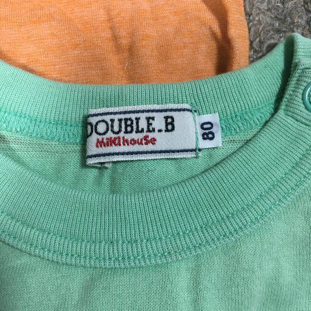 mikihouse(ミキハウス)のミキハウス double.B 半袖Tシャツ　2枚セット　80 キッズ/ベビー/マタニティのベビー服(~85cm)(Ｔシャツ)の商品写真