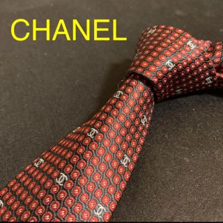 シャネル(CHANEL)の【CHANEL 美品】シャネル 総柄　ココマーク ネクタイ  シルク(ネクタイ)