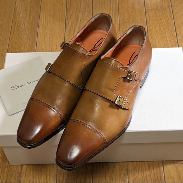 Santoni - Santoni ダブルモンクストラップ 5 ブラウン サントーニ 茶