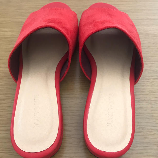 GLOBAL WORK(グローバルワーク)の新品⭐︎可愛い⭐︎グローバルワークGLOBALWORKスエード調サンダル赤レッド レディースの靴/シューズ(サンダル)の商品写真