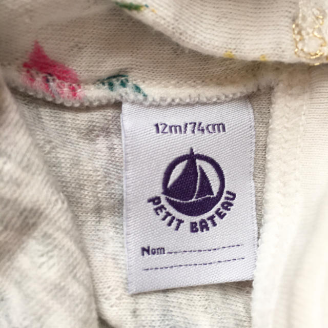 PETIT BATEAU - プチバトー スウェット素材 花柄ワンピース 12m 70㎝の