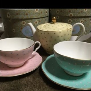 ウェッジウッド(WEDGWOOD)のウェッジウッド  ポルカドット　ティーポット　カップアンドソーサー(食器)