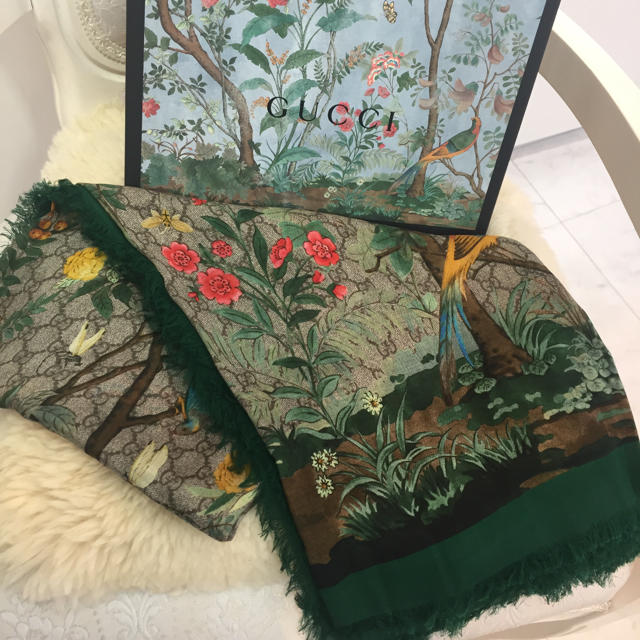販売促進 GUCCI ティアンプリント ストール ツイルスカーフ レディース