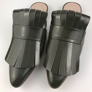 マルニ MARNI フリンジ サンダル フラット メタリック 39