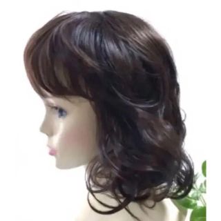 新品！自然ウイッグかつら医療用にもダークブラウン★洗える男女兼用サイズ調節可耐熱(ロングカール)