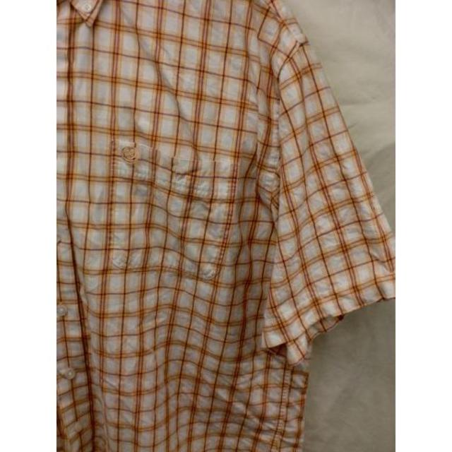 Wrangler(ラングラー)の匿名即日発可！ラングラーオレンジチェック半袖シャツUSA古着良品L メンズのトップス(シャツ)の商品写真