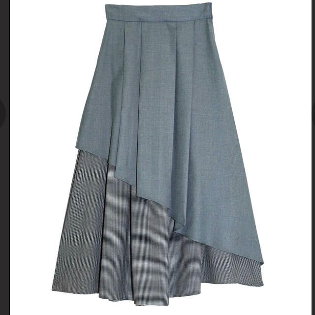 eimy istoire(エイミーイストワール)の未使用 エイミーイストワール　 モノトーンチェックコンビスカート レディースのスカート(ロングスカート)の商品写真