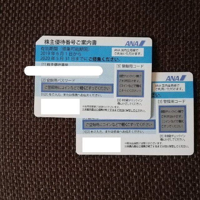 ANA(全日本空輸)(エーエヌエー(ゼンニッポンクウユ))のANA 株主優待券 2枚セット チケットの優待券/割引券(その他)の商品写真