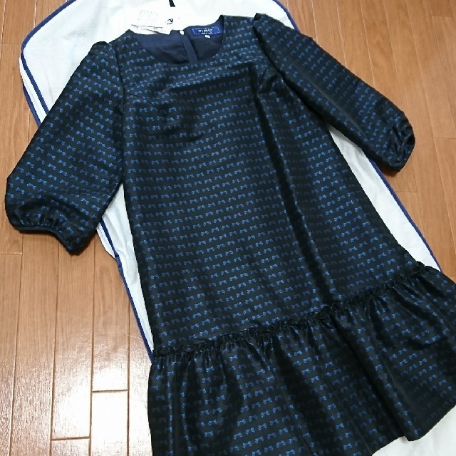 新品☆ミニおりぼん七分袖 ワンピース 40