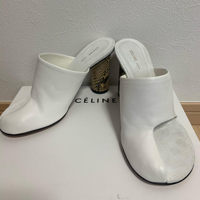 靴/シューズ試着のみ未使用 付属品付き CELINE セリーヌ サンダル　ミュール　パイソン