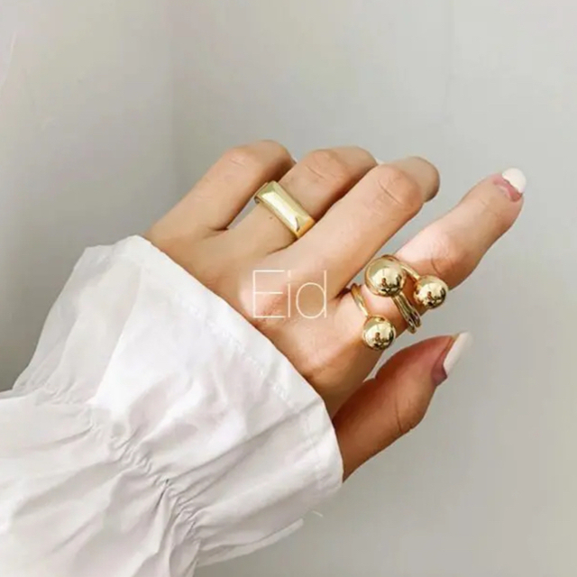 Ameri VINTAGE(アメリヴィンテージ)のTriple ball gold ring No.153 レディースのアクセサリー(リング(指輪))の商品写真