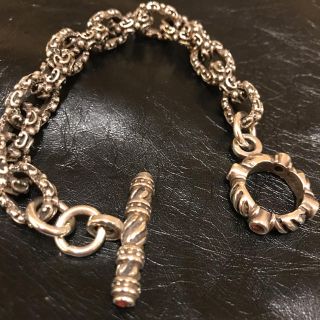 クロムハーツ(Chrome Hearts)のみずみず様専用レザーズアンド　ガーネットブレスレット　レザーズ&トレジャーズ(ブレスレット/バングル)