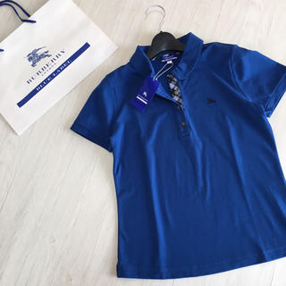 BURBERRY BLUE LABEL - 新品タグ付き☆バーバリーブルーレーベル ポロシャツ 40サイズの通販｜ラクマ